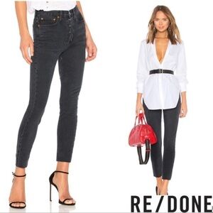 RE/DONE Originals High Rise Ankle Crop in Faded Black
